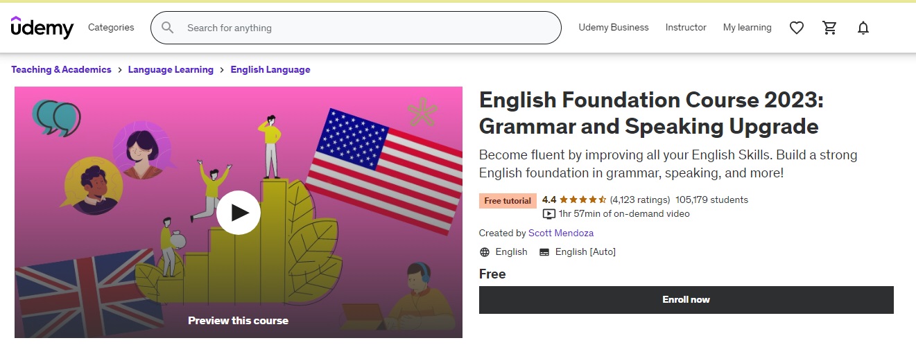 English Foundation Course 2023: Grammar and Speaking _Open resource